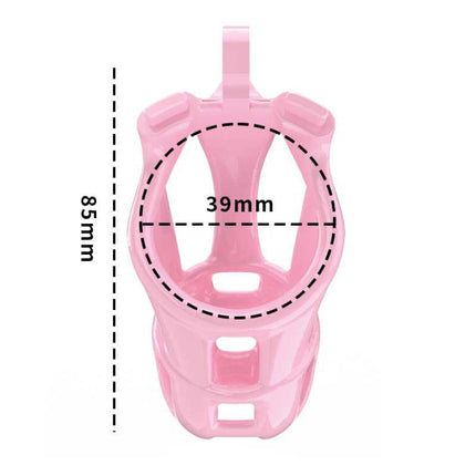 Rimba Toys - P-Cage PC01 - Kunststof Kuisheidskooi - Peniskooi - Chastity - Roze - Verkrijgbaar in 3 maten-Erotiekvoordeel.nl