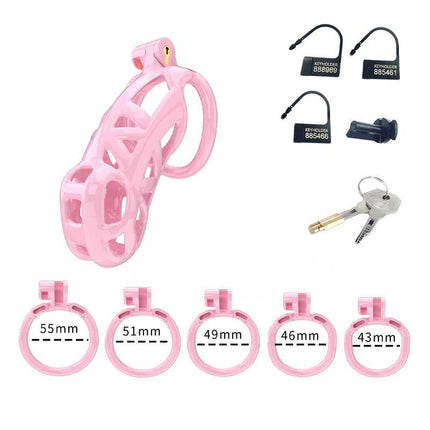 Rimba Toys - P-Cage PC01 - Kunststof Kuisheidskooi - Peniskooi - Chastity - Roze - Verkrijgbaar in 3 maten-Erotiekvoordeel.nl
