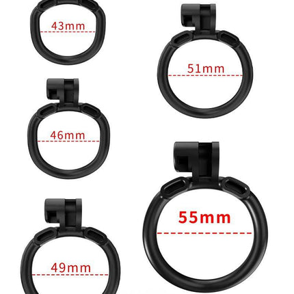 Rimba Toys - P-Cage PC01 - Kunststof Kuisheidskooi - Peniskooi - Chastity - Zwart - Verkrijgbaar in 3 maten-Erotiekvoordeel.nl