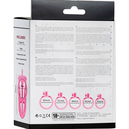 Rimba Toys - P-Cage PC02 - Kunststof Kuisheidskooi - Peniskooi - Chastity - Roze - Verkrijgbaar in 3 maten-Erotiekvoordeel.nl