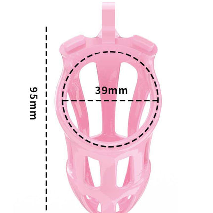 Rimba Toys - P-Cage PC02 - Kunststof Kuisheidskooi - Peniskooi - Chastity - Roze - Verkrijgbaar in 3 maten-Erotiekvoordeel.nl