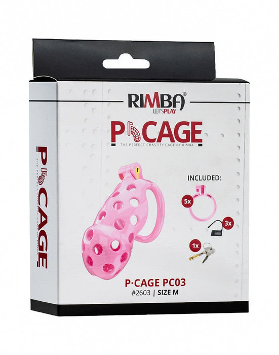 Rimba Toys - P-Cage PC03 - Kunststof Kuisheidskooi - Peniskooi - Chastity - Roze-Erotiekvoordeel.nl