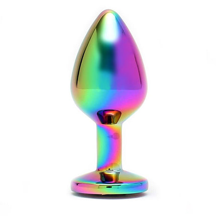 Rimba Toys Rainbow RVS Butplug met Steen PISA-Erotiekvoordeel.nl