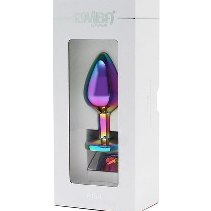 Rimba Toys Rainbow RVS Butplug met Steen PISA-Erotiekvoordeel.nl
