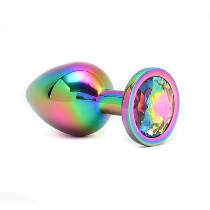 Rimba Toys Rainbow RVS Butplug met Steen PISA-Erotiekvoordeel.nl