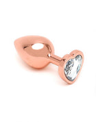 Rimba Toys Rosé Gouden Aluminium Buttplug met Hartvormig Kristal-Erotiekvoordeel.nl
