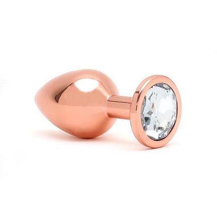 Rimba Toys Rosé Gouden Aluminium Buttplug met Kristal-Erotiekvoordeel.nl