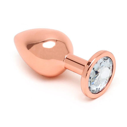 Rimba Toys Rosé Gouden Aluminium Buttplug met Kristal-Erotiekvoordeel.nl