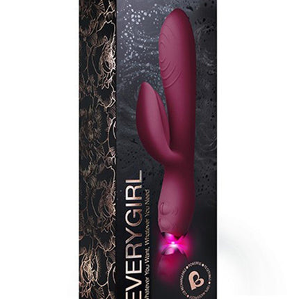 Rocks-Off EveryGirl Rabbit Vibrator - Burgundy Rood- Erotiekvoordeel.nl