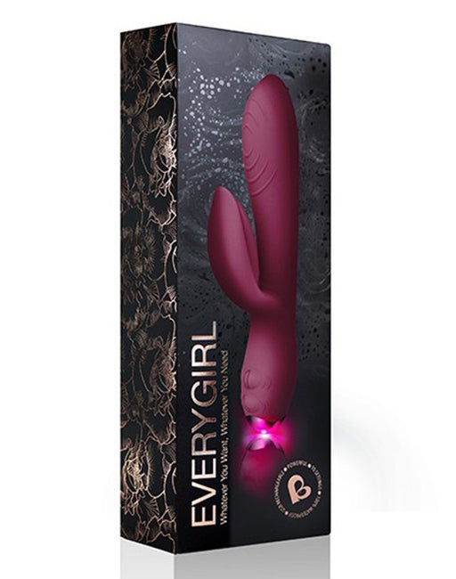 Rocks-Off EveryGirl Rabbit Vibrator - Burgundy Rood- Erotiekvoordeel.nl