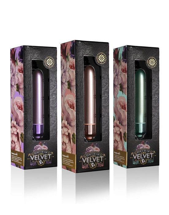 Rocks-off Mini vibrator "Touch of velvet" - aqua - Erotiekvoordeel.nl