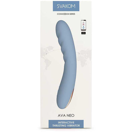 SVAKOM - Ava Neo - Stotende Vibrator - Thrusting Vibrator - Met App Control - Lichtblauw-Erotiekvoordeel.nl