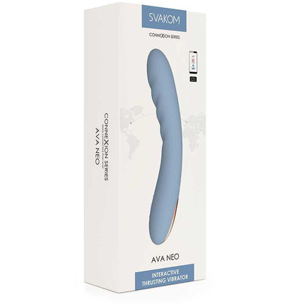 SVAKOM - Ava Neo - Stotende Vibrator - Thrusting Vibrator - Met App Control - Lichtblauw-Erotiekvoordeel.nl