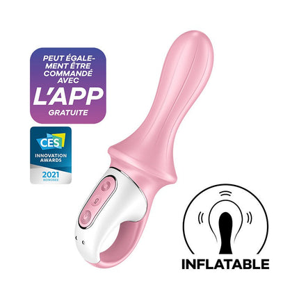 Satisfyer - Air Pump Booty 5+ - Opblaasbare Vibrator (met App Control) - Roze-Erotiekvoordeel.nl