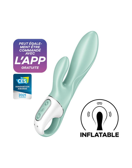 Satisfyer - Air Pump Bunny 5+ - Opblaasbare Rabbit Vibrator (met App Control) - Mint-Erotiekvoordeel.nl