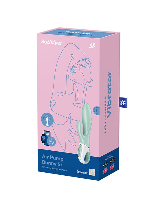 Satisfyer - Air Pump Bunny 5+ - Opblaasbare Rabbit Vibrator (met App Control) - Mint-Erotiekvoordeel.nl