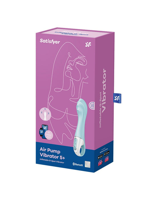 Satisfyer - Air Pump Vibrator 5+ - Opblaasbare G-Spot Vibrator (met App Control) - Blauw-Erotiekvoordeel.nl