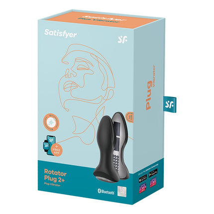 Satisfyer - Anaal Vibrator Met Roterende kralen En App Control Rotator Plug 2+ - Zwart-Erotiekvoordeel.nl