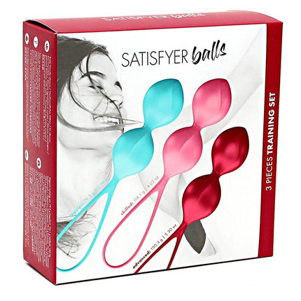 Satisfyer Bekkenbodem Trainer Kegel Balls set van 3 - rood - roze - blauw - gevorderd - Erotiekvoordeel.nl