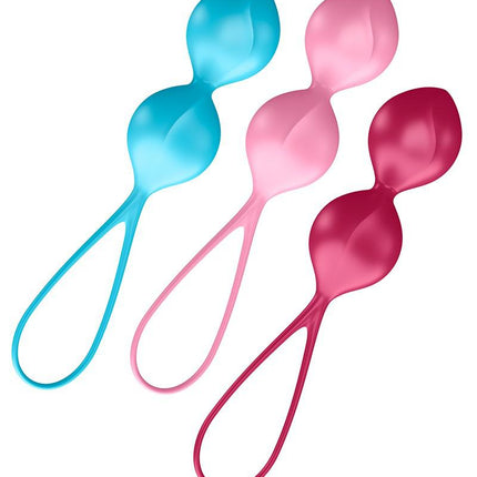 Satisfyer Bekkenbodem Trainer Kegel Balls set van 3 - rood - roze - blauw - gevorderd - Erotiekvoordeel.nl