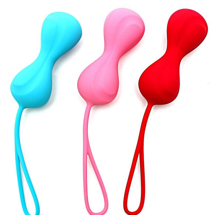 Satisfyer Bekkenbodem Trainer Kegel Balls set van 3 - rood - roze - blauw - medium - Erotiekvoordeel.nl