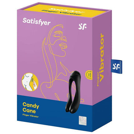 Satisfyer Candy Cane Vinger Vibrator - zwart- Erotiekvoordeel.nl