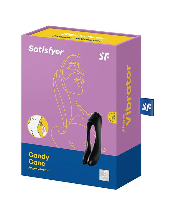 Satisfyer Candy Cane Vinger Vibrator - zwart- Erotiekvoordeel.nl