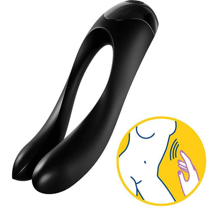 Satisfyer Candy Cane Vinger Vibrator - zwart- Erotiekvoordeel.nl