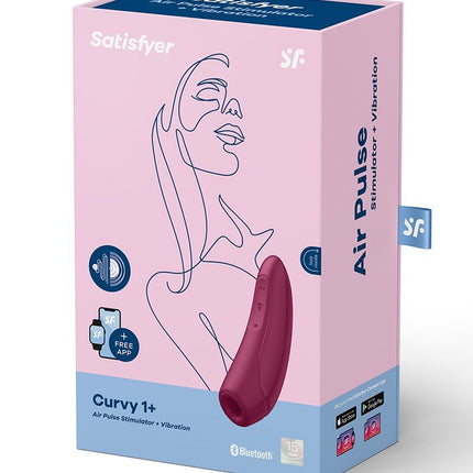 Satisfyer Curvy 1+ Rose Red App Connect Clitoris Vibrator- Erotiekvoordeel.nl