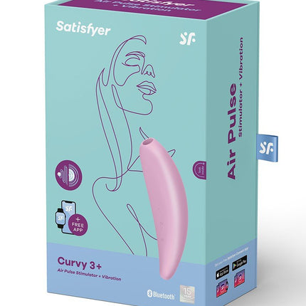 Satisfyer Curvy 3+ pink app controlled luchtdruk opleg vibrator- Erotiekvoordeel.nl