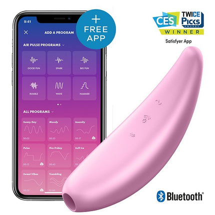 Satisfyer Curvy 3+ pink app controlled luchtdruk opleg vibrator- Erotiekvoordeel.nl