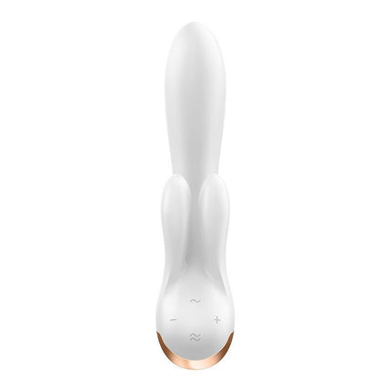 Satisfyer Double Flex Rabbit Tarzan Vibrator met APP control - wit-Erotiekvoordeel.nl