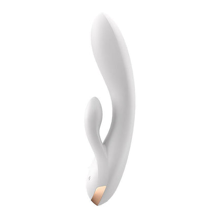 Satisfyer Double Flex Rabbit Tarzan Vibrator met APP control - wit-Erotiekvoordeel.nl