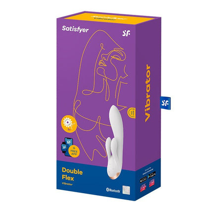 Satisfyer Double Flex Rabbit Tarzan Vibrator met APP control - wit-Erotiekvoordeel.nl