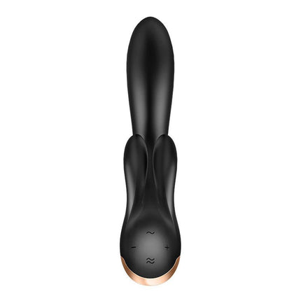 Satisfyer Double Flex Rabbit Tarzan Vibrator met APP control - zwart-Erotiekvoordeel.nl