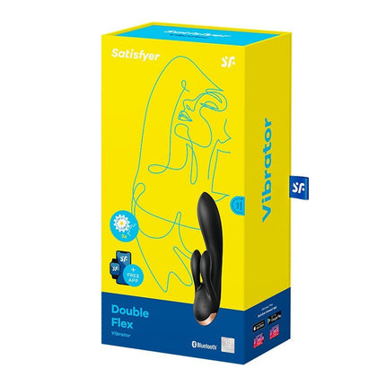 Satisfyer Double Flex Rabbit Tarzan Vibrator met APP control - zwart-Erotiekvoordeel.nl