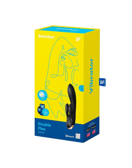 Satisfyer Double Flex Rabbit Tarzan Vibrator met APP control - zwart-Erotiekvoordeel.nl