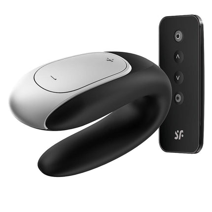 Satisfyer Double Fun Luxe Partner Vibrator met APP Control - zwart- Erotiekvoordeel.nl