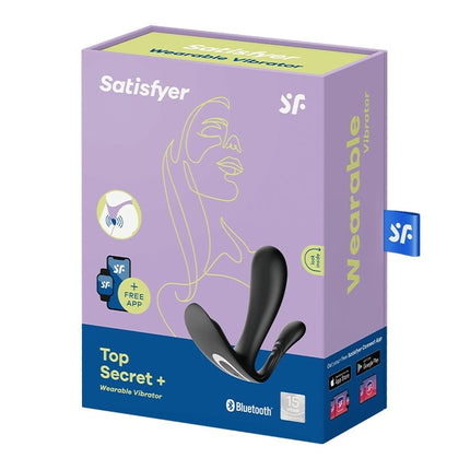Satisfyer Draagbare Vibrator met Anaal Stimulator TOP SECRET PLUS - zwart-Erotiekvoordeel.nl
