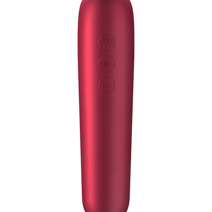 Satisfyer Dual Love Vibrerende Luchtdruk Vibrator met bluetooth en APP control - rood- Erotiekvoordeel.nl