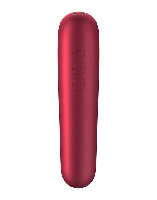 Satisfyer Dual Love Vibrerende Luchtdruk Vibrator met bluetooth en APP control - rood- Erotiekvoordeel.nl
