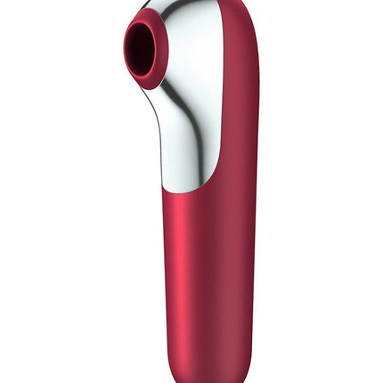 Satisfyer Dual Love Vibrerende Luchtdruk Vibrator met bluetooth en APP control - rood- Erotiekvoordeel.nl