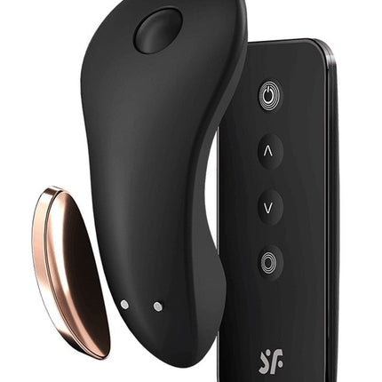 Satisfyer Little Secret Panty Vibrator voor in het slipje met APP control - zwart-Erotiekvoordeel.nl