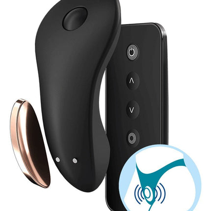 Satisfyer Little Secret Panty Vibrator voor in het slipje met APP control - zwart-Erotiekvoordeel.nl