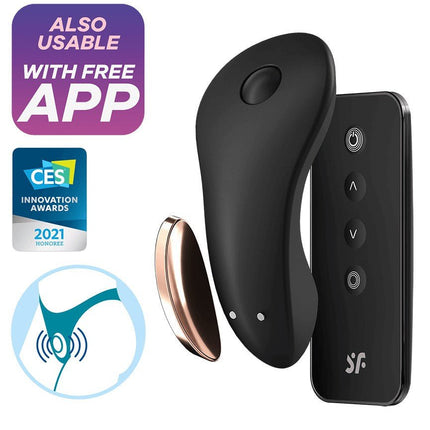 Satisfyer Little Secret Panty Vibrator voor in het slipje met APP control - zwart-Erotiekvoordeel.nl