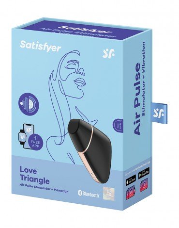 Satisfyer Love Triangle Black APP Connect Clitoris Vibrator - Erotiekvoordeel.nl