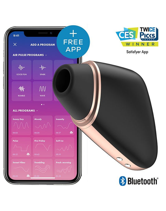 Satisfyer Love Triangle Black APP Connect Clitoris Vibrator - Erotiekvoordeel.nl