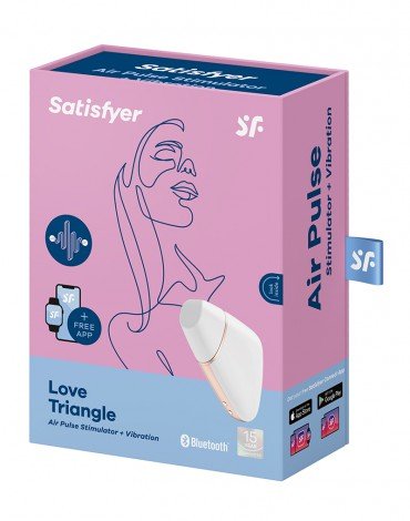Satisfyer Love Triangle White APP Connect Clitoris Vibrator - Erotiekvoordeel.nl