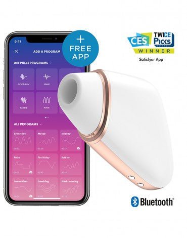 Satisfyer Love Triangle White APP Connect Clitoris Vibrator - Erotiekvoordeel.nl