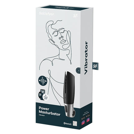 Satisfyer - Power Masturbator Met App Control - Zwart/Zilver-Erotiekvoordeel.nl